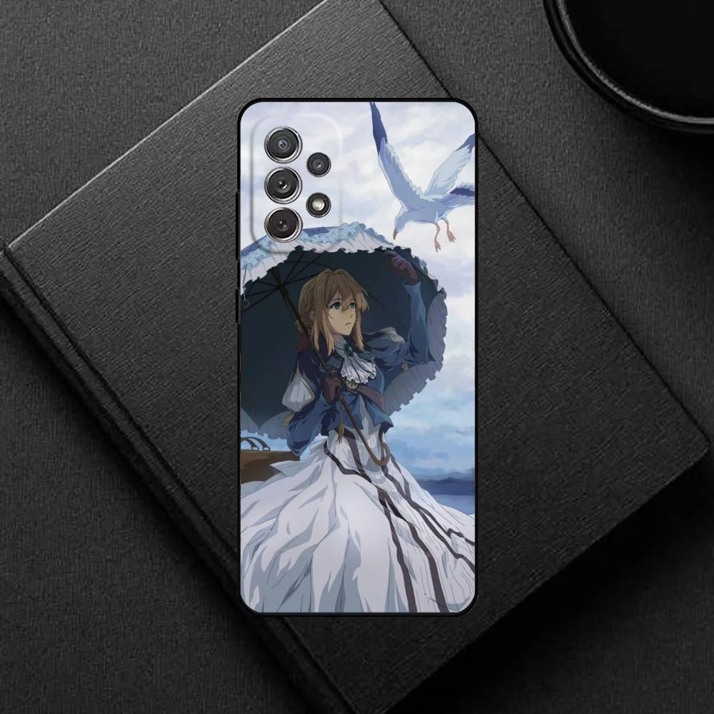 Anime V-Violet evergarden Phone Case For Samsung S25,S24,S21,S22,S23,S30,Ultra,S20,Plus,Soft Silicone Black Cover
