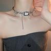 Heart Gothic Rivet Necklace Cross Y2K Tassel Necklace Vintage Watches Pedant Choker  Girls