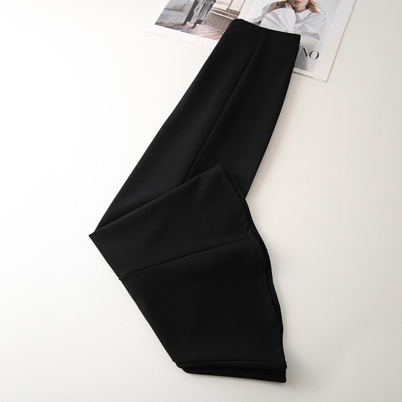 Women's High-Waist Black Fishtail Midi Skirt - Spring 2025 Collection, Elegant Mid-Length Bodycon Design