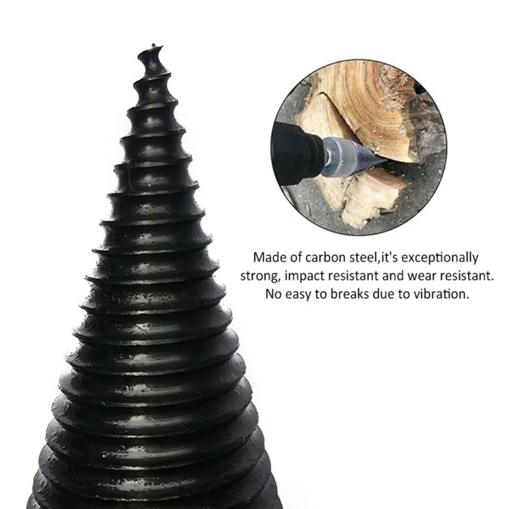 

Розколювач для дров Свердло для розколювання дров Інструмент для розколювання з ручкою Набір гвинтів Дерево 42 мм Конусний драйвер зі сталі Карбон Висока якість China Mainland