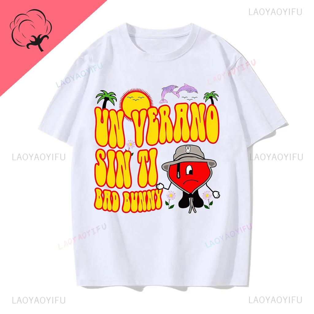 Un Verano Sin Ti Bad Bunny Tu No Eresyythkg Printed Pure Breathable and Summer Shortsleev Casual Oneck Comfortable Men Tshirt
