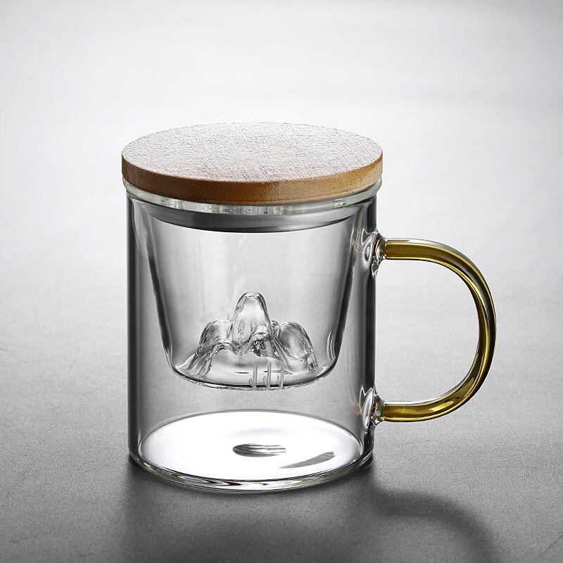 ZISIZ Guanshan Glass Tea Separation Cup with Bamboo Lid