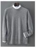 Men's 100% Australian Wool Round Neck Sweater - Casual Business Knitwear for Autumn/Winter