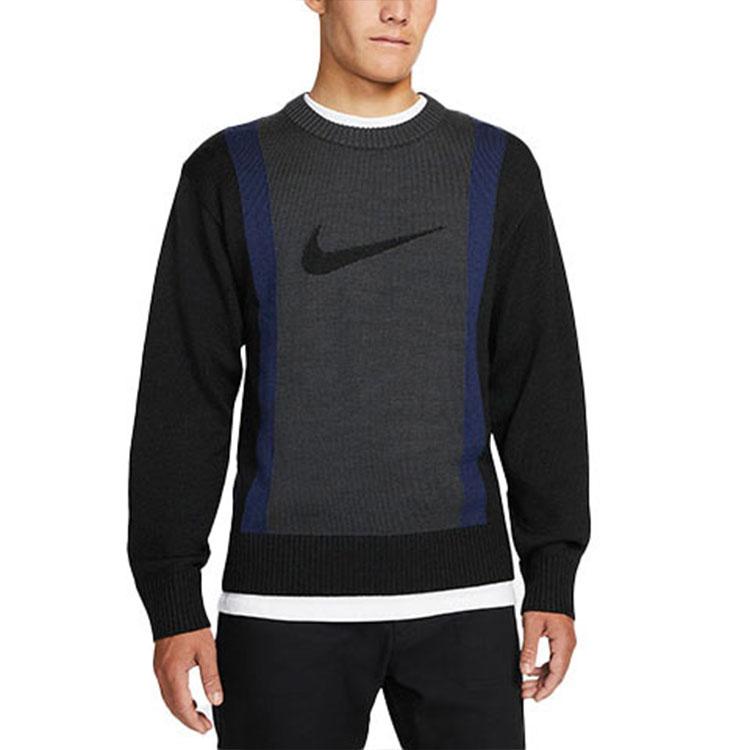 Nike Sb Color-Block Crew Neck Sweater Men Tops Gray DD0579-010