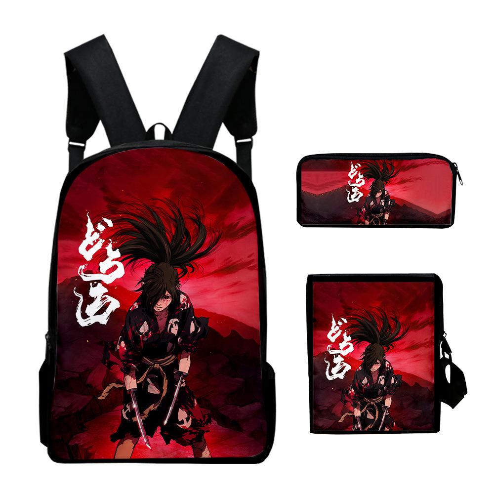 Trendy Popular Cool Dororo 3D Print 3pcs/Set pupil School Bags Laptop Daypack Backpack Inclined shoulder bag Pencil Case