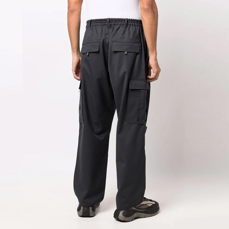 Y-3 FW21 Label Drawstring Solid Color Straight Leg Casual Pants Men pants Dark-Gray HB3388CARBON