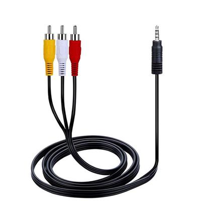 1M DVD TV Erkekten Erkeğe Ses Video Dizüstü Bilgisayar 3.5mm Jak 3 RCA AUX Kablo Adaptör Tel AV Kablosu
