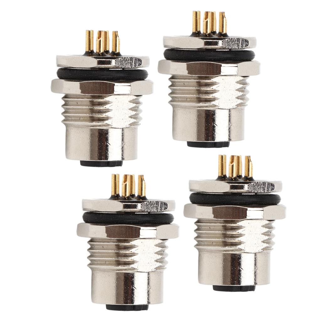 M12 4-poliger D-Typ Buchsen-Chassisstecker UV-beständig für Sensoren Aktuatoren Motoren Schienenverkehr