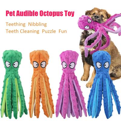 Dog Vocal Toys Octopus Non-stuffed Soft Plush Toy Puppy Educational Teething Chew Toys Durable Pet Supplies
