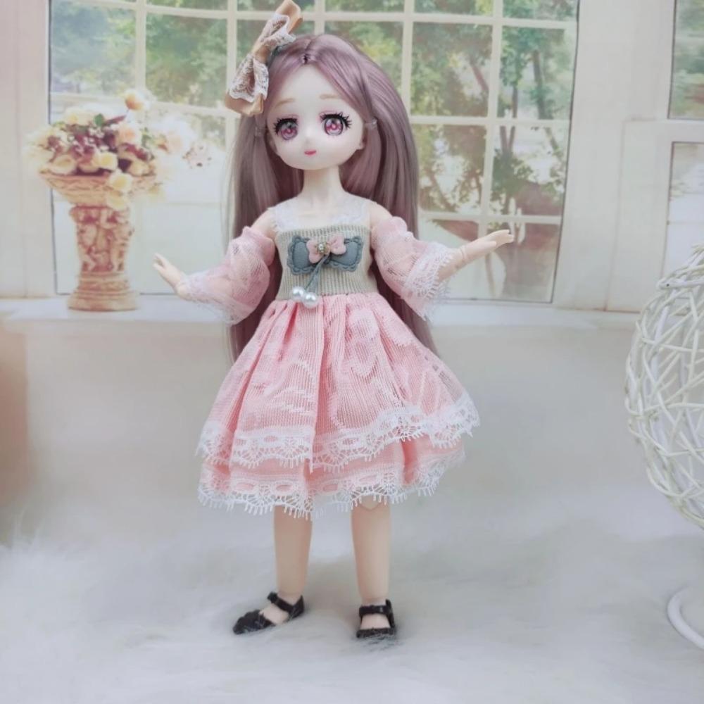 Oblečení pro 1/6 BJD panenku Roztomilé šaty Sukně Pokrývka hlavy 30cm Princezna Panenka Ležérní Kostým Oblečení Doplňky pro panenky Dívka DIY Hračka Dárky