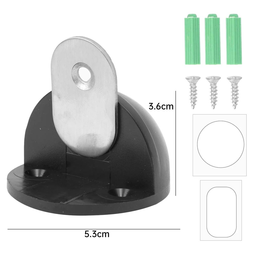 Magnetic Silicone Door Stops Hidden Stainless Steel Semicircle Door Stops Catch Floor Mounted Nail-free Doorstop Hardware Tool