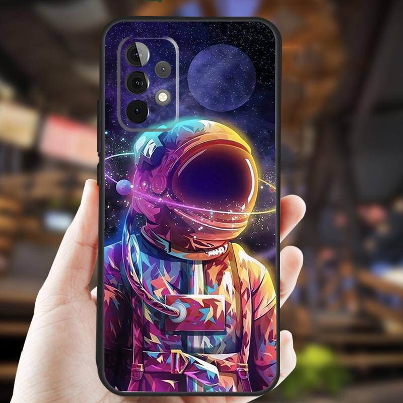 Space Moon Astronaut Case For Samsung Galaxy A15 A35 A55 A53 A33 A13 A36 A56 A26 A16 A22 A32 A52 A54 A34 A05 A06