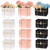 12 Pcs Paper Flower Bags With Metal Chain, Flower Paper Gift Box Flower Florist Bag Handbag Flower Creative Flower Gift Bags