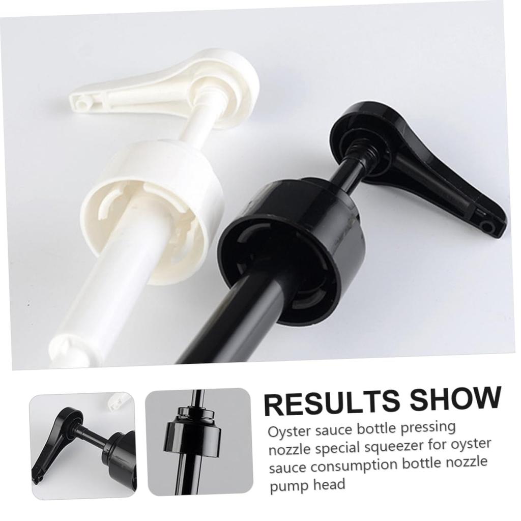 NUOLUX Pump Heads, Bottle Pumps, 28mm, Set of 3, Bottle Sauce Dispenser, Press Nozzle, Oyster Sauce Nozzle, Coffee Syrup Dispenser