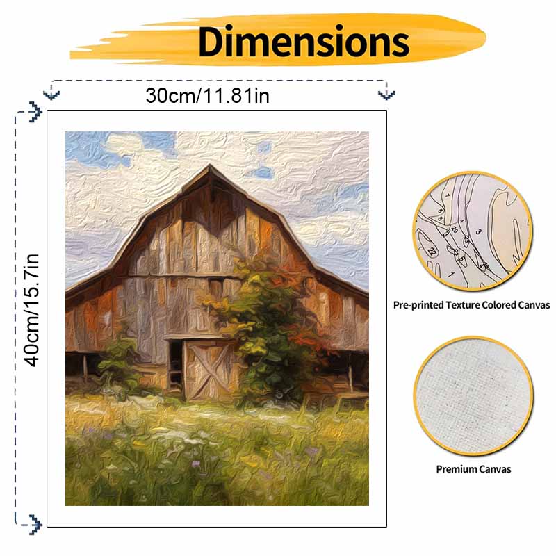 Digital oil painting kits for rustic barn and wildflower meadow are ideal for professional art purposes and home wall decoration.
