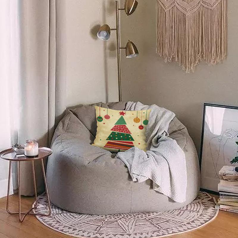 Christmas Decorative Pillow Cover Cartoon Printing Throw   Office Sofa Waist Cushion  Bedroom Home Decoration