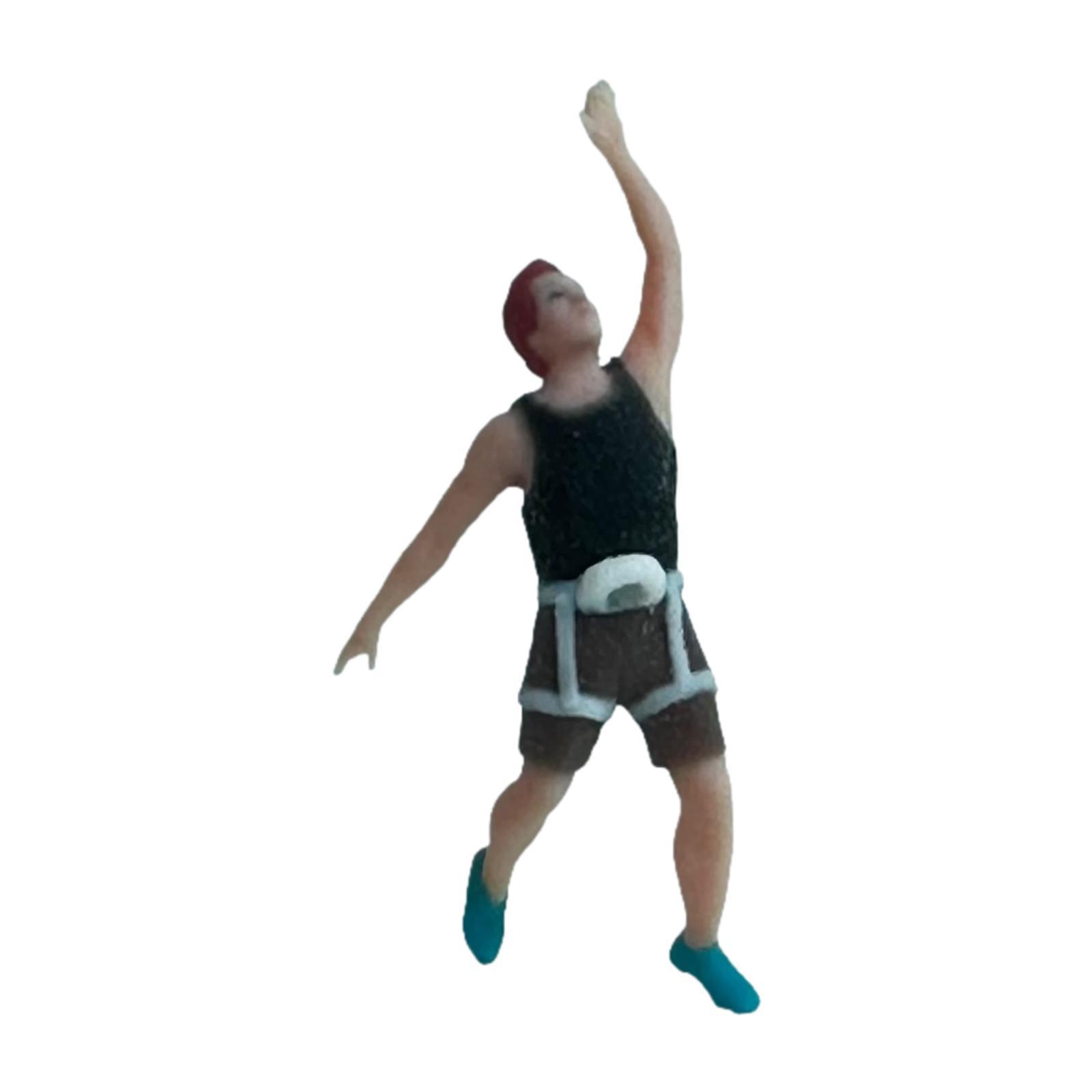 1:87 Miniature Figure Ornament, Rock Climbing Model Miniature People Figurine чёрный