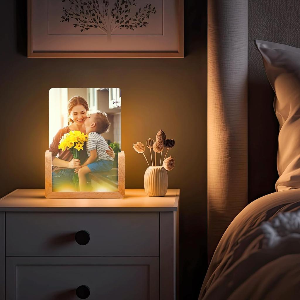 6 Pcs Valentine's Day Gifts Night Light Sublimation Acrylic Photo Frames Blanks LED Night Lights Picture Frames for Valentine Wedding Heat Press