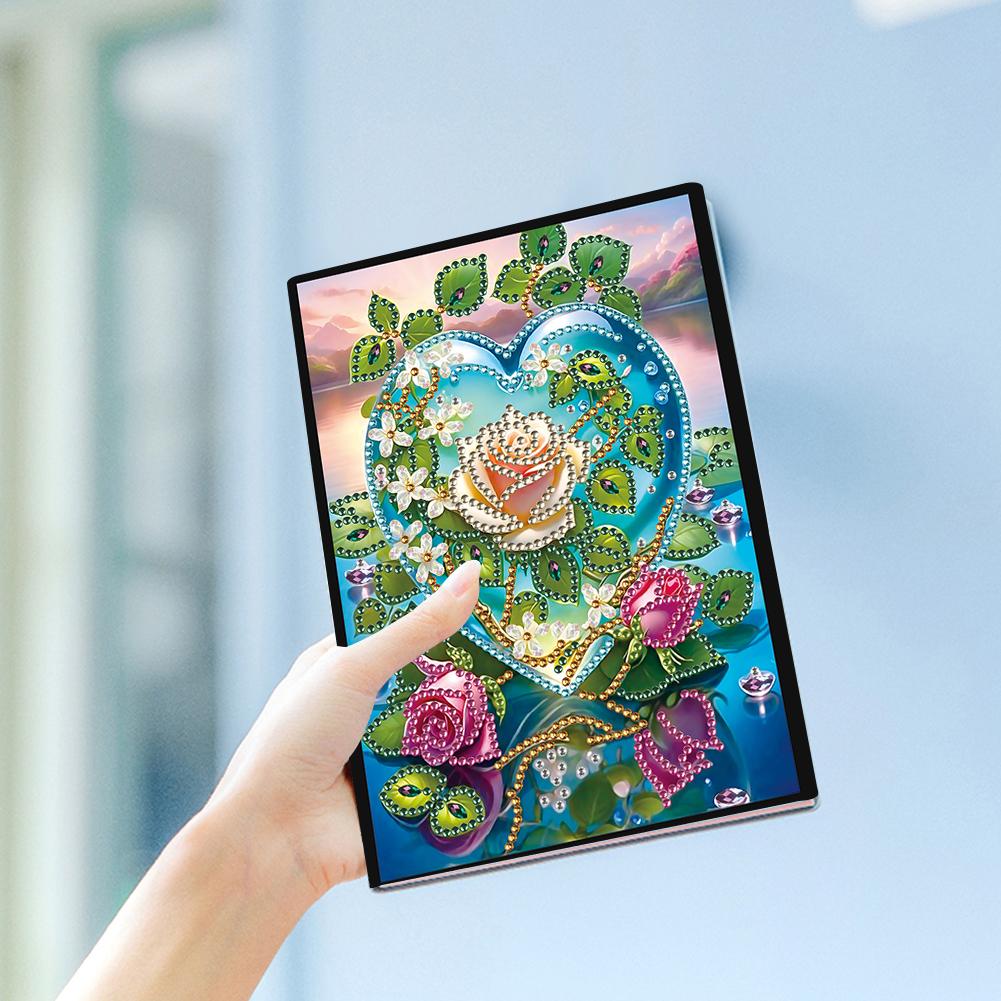 50-Page A5 Crystal Notepad Sketchbook Rhinestone Art Painting Notebook Kit Diamond Painting Notebook Set Holiday Birthday Gift