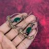 Faceted zambian emerald earring copper wire wrapped earrings handmade gemstone earring copper wire wrap jewelry gift for women drop earrings