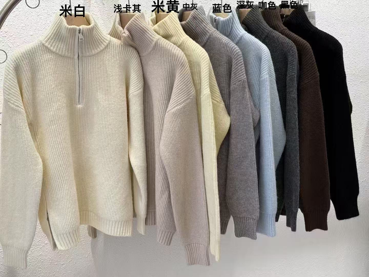 

Женский пуловер с разрезом на талии и молнией, новый вязаный свитер с высоким воротником, свободный, утолщенный, для осени и зимы One size чёрный