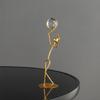 Athlete Crystal Ball Figurine Iron Gold Desktop Ornament Bedroom Living Room