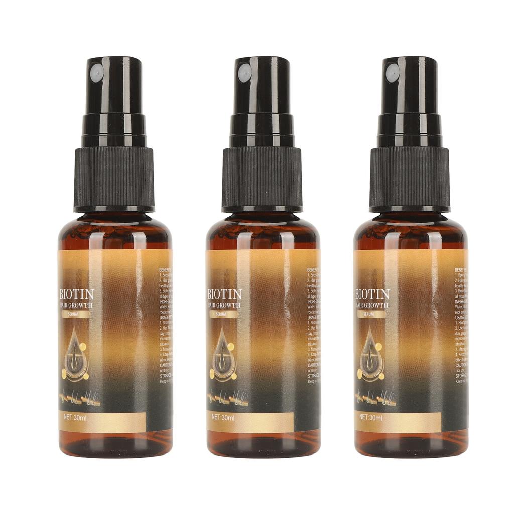 3pcs Biotin Hair Growth Spray for Thicker Hair Repair Scalp Care Strengthens Root Ginger Ginseng Extract Hair Regrowth