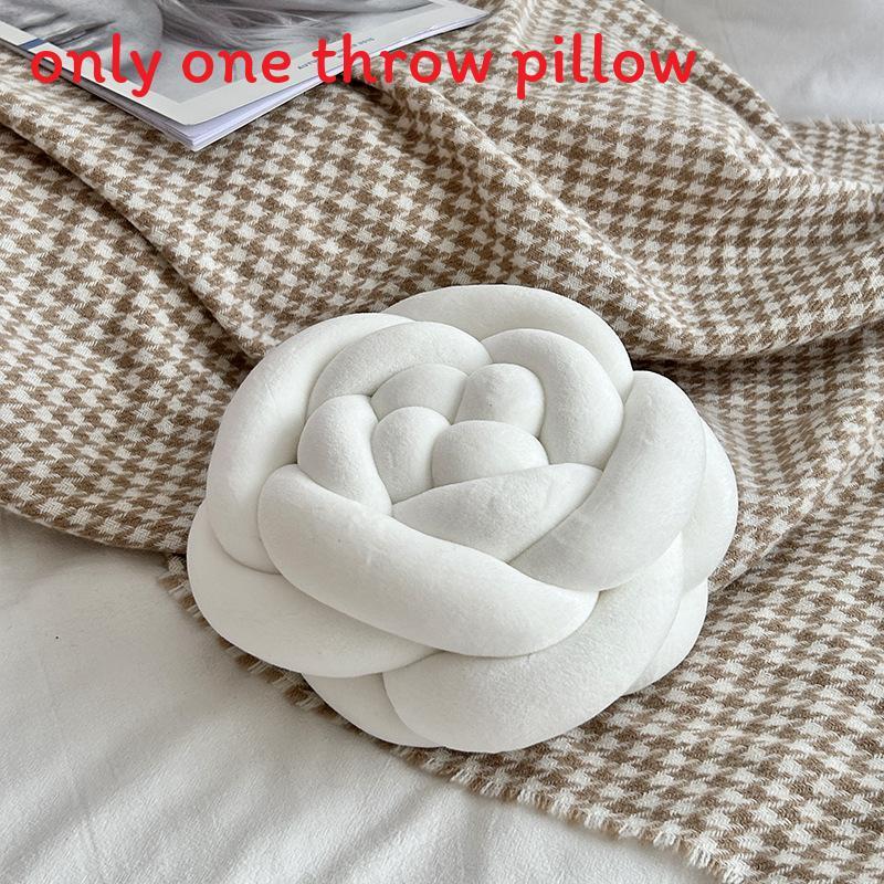 Cuscino Decorativo a Forma di Fiore di Rosa con Peluche per Arredamento del Salotto