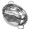 Hot Pot Twin Divided Stainless Steel 28cm Cookware Hot Pot Ruled Compatible