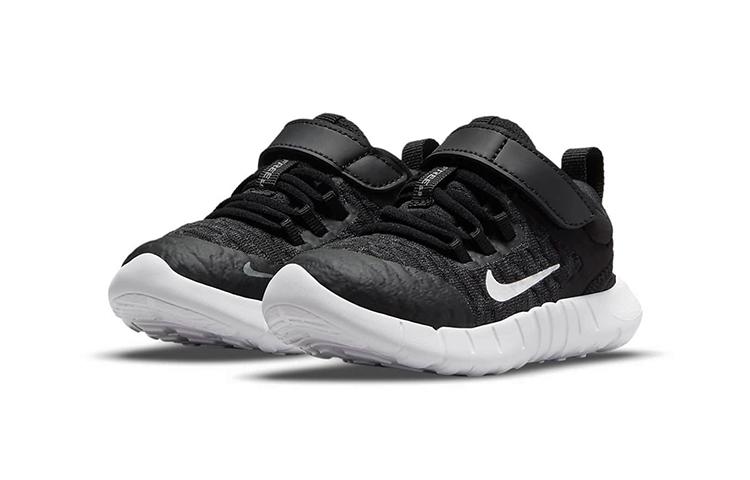 Nike Free RN 2021 Low top Running Shoes Black White Infant And Toddler CZ3997-001