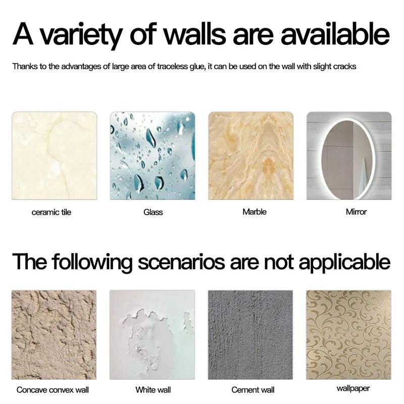 Suport de duș manual universal cu ventuză puternică, cap de duș reglabil manual pentru baie, suport fix fără cuie, cap de duș