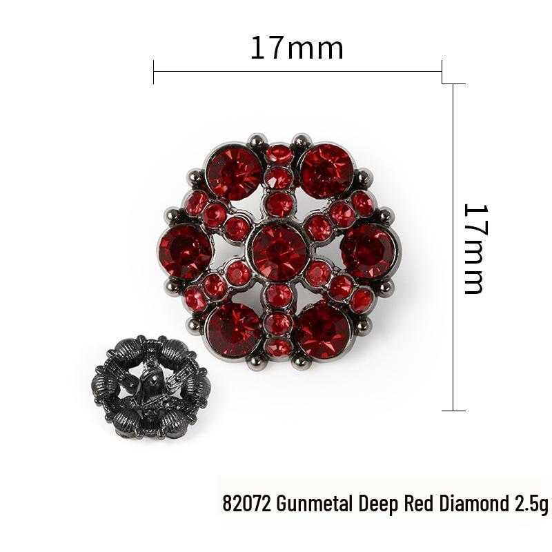 Luxury Rhinestone Metal Retro Buttons - Colorful Hollow Diamond Design with Alloy Base, Decorative Accessories