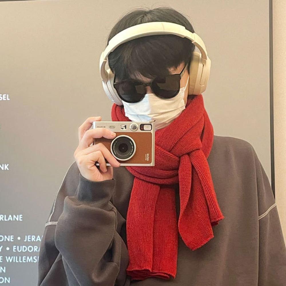 Soft Winter Cashmere Scarf Solid Color Coldproof Scarf Casual Men Wool Scarf  Gifts