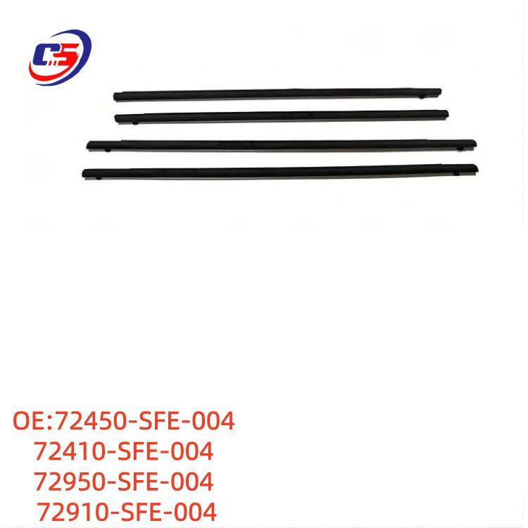 Compatible Glass Outer Weatherstrip for 2005-2008 Honda, Part #72410-SFE-004 & #72450-SFE-004