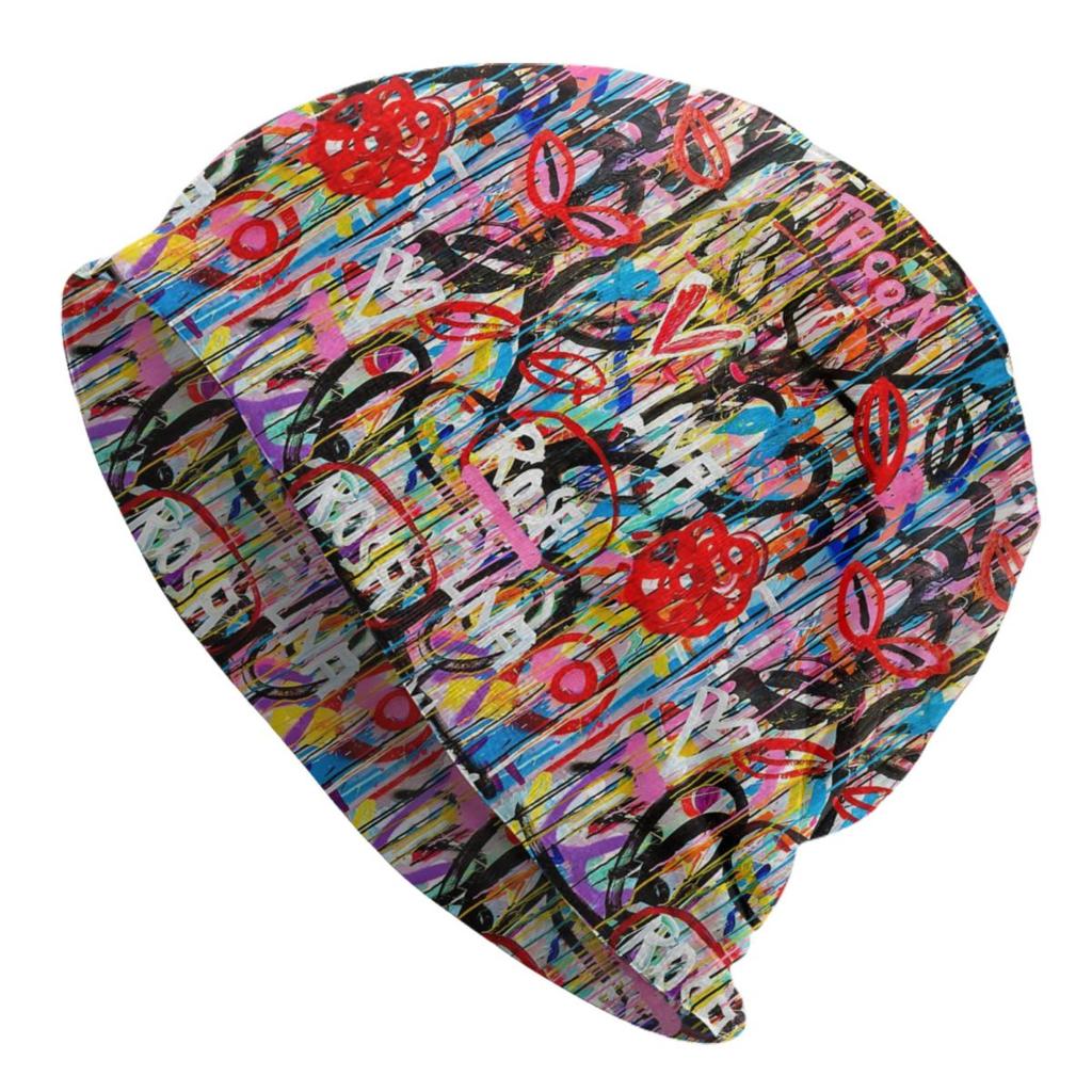 Abstract Street Graffiti Beanie Cap Unisex Winter Warm Bonnet Femme Knitted Hats Colorful Camouflage Skullies Beanies Hat