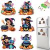6pcs/Set Halloween Stitch Series Diamond Painting Magnets for Refrigerator Diamond Art Fridge Magnets for Adults Diamond Art Refrigerator Magnets Kits