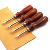 1 peça Ferramenta de Chanfrar Bordas de Couro Manual, Ferramenta de Escultura para Artesanato em Couro DIY, Aparador com Cabo de Madeira, Ferramenta para Fazer Punções de Bordas de Bolsas de Couro
