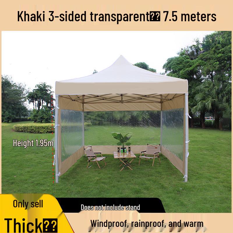 Transparent Tent Side Panel: Windproof & Waterproof Outdoor Canopy Enclosure with Thick Fabric and Durable Edging