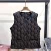 Women's 2025 Collarless Cotton Vest - Autumn/Winter Large Size Round Neck Waistcoat