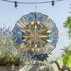 Elegant 10-Inch Metal Wind Spinner - Vibrant 2D Hanging Design for Indoor & Outdoor Decor, Silent 360° Rotating Wind Sculpture