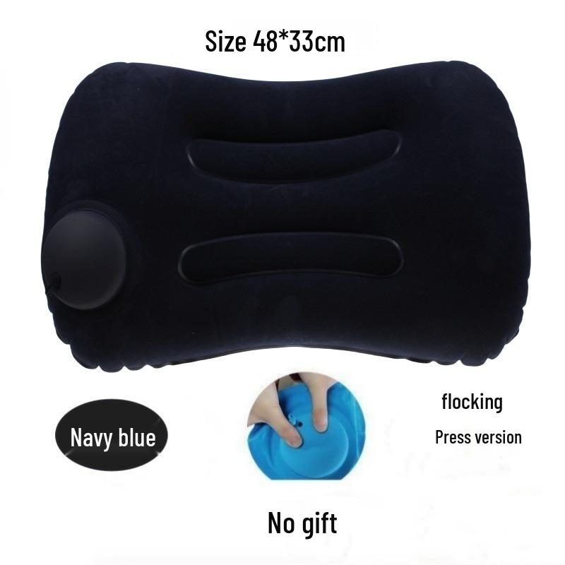 

Inflatable Travel Pillow: Portable, Press-and-Fold Design for Camping, Lumbar Support, and Comfort.