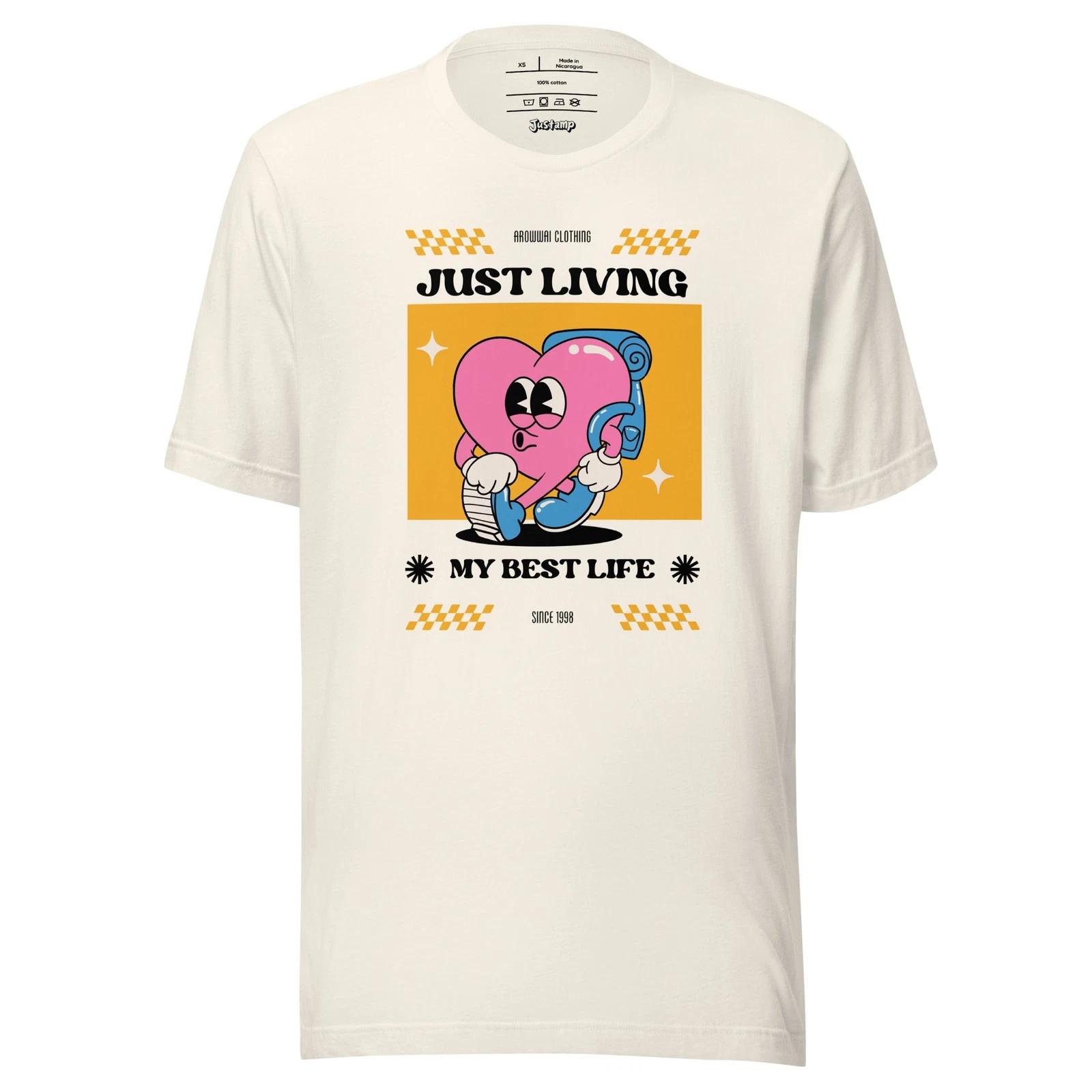 Cute Retro Heart Telephone Cartoon Graphic T-Shirt 4XL
