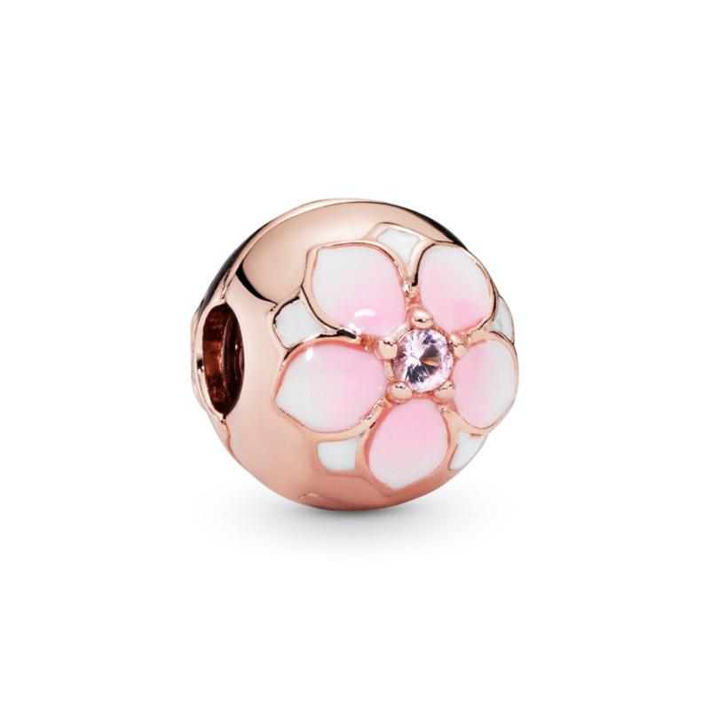 Pandora Round pink magnolia flower pendant 782078NBP