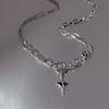 Neutral Style Niche Design Titanium Steel Zircon Pendant Necklace Male Versatile Couple Hip Hop Cuban Chain Collarbone Chain