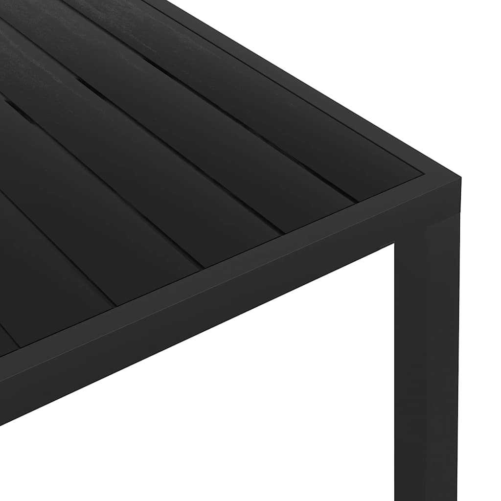 Garden Table Black 185 x 90 x 74 cm Aluminum and WPC
