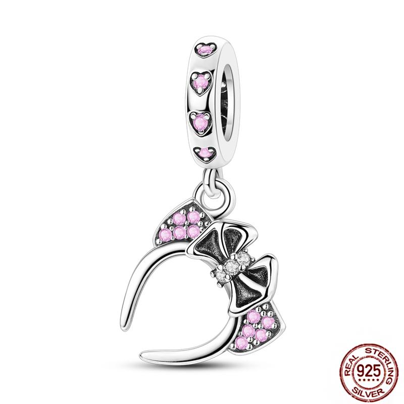 Pink Purple Series Charms Copper Murano Glass Butterfly Animal Paw Print Clasp Charm Beads Fit Original Bracelet Diy Jewelry