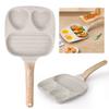 3-cup Egg Frying Pan for Breakfast Heart Shaped Non Stick Easy Clean Pancake Pan with Heat-Resistant Wooden Handle for All Stove