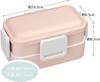 Skater Bento Hergestellt für mit einer weichen, spülmaschinen- und mikrowellengeeigneten, dunklen Box, 2-stöckig, 600ml, Japan, Damen, kuppelförmiger Deckel, Sicher, Rosa, PFLW4AG-A