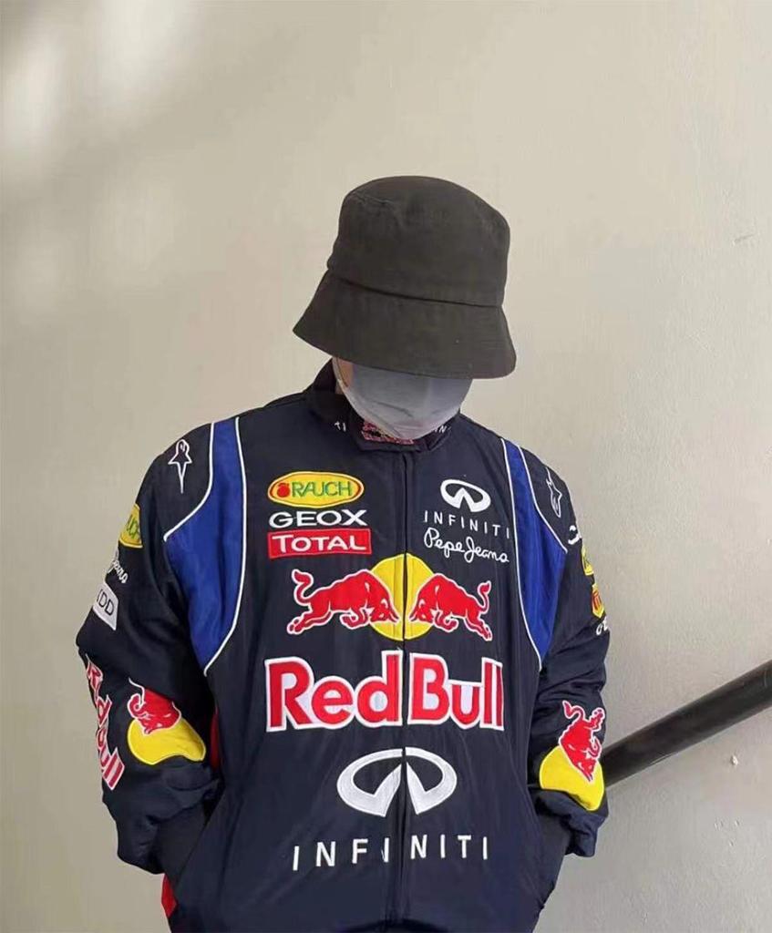 Red Bull Racing Bestickter F1 Renn-, Rad- und Motorradanzug, Lässig Langärmlig