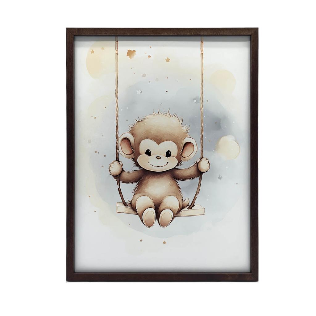 Małpka Na Huśtawce Małpka Na Huśtawce, 50X70 Cm, Bez Ramy, Płótno Premium Na Blejtramie